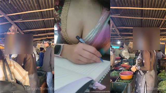 SexyIndianWife Dare In Crowded – Veg Market Hotel Dare And Desi Show
