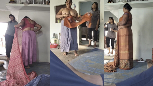 Naughty Mom Changing After Bath – Infront Of Him And Her Sis Video
