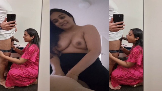 Indian Hot Wife Blowjob – And Taking Cum On Boobs