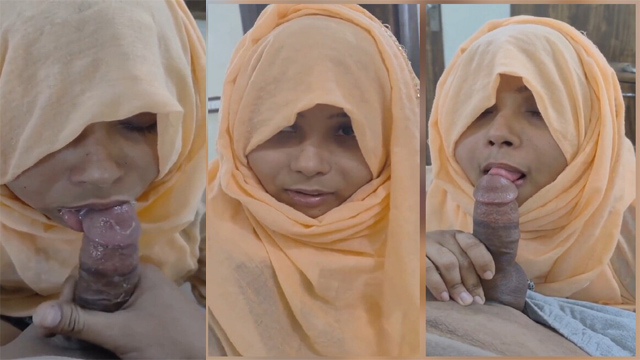 Hijabi Wife Affair Giving Blowjob To Lover