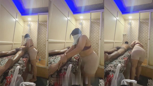 Horny Chubby Spa Babe – Bra Massage Naked Customer MMS