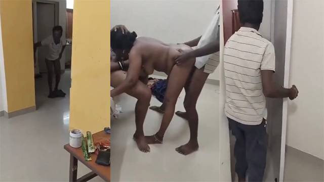 Tamil Mature Aunty Threesome Fucking