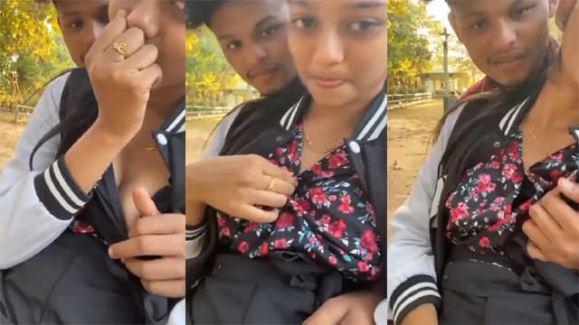 Sweet School Girl – Outdoor BF Boobs Play MMS