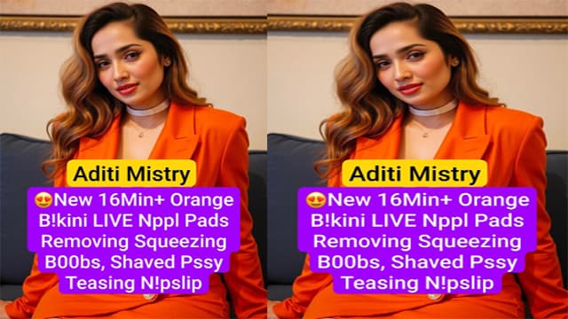 Aditi Mistry New – Orange Bikini Boobs Reveal MMS