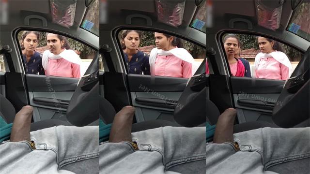 Guy Flashing Dick Infront Of College Girls In Car
