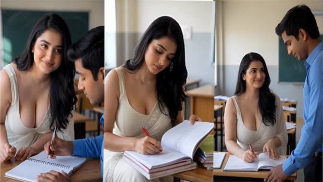 College Big Boobs Tutor Motivates A Student Fuck