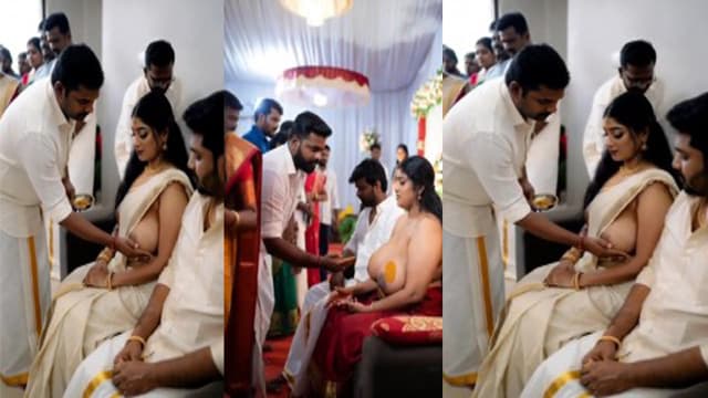 Malayalam Woman Performing A Ritual Involving Breast Fondling Video